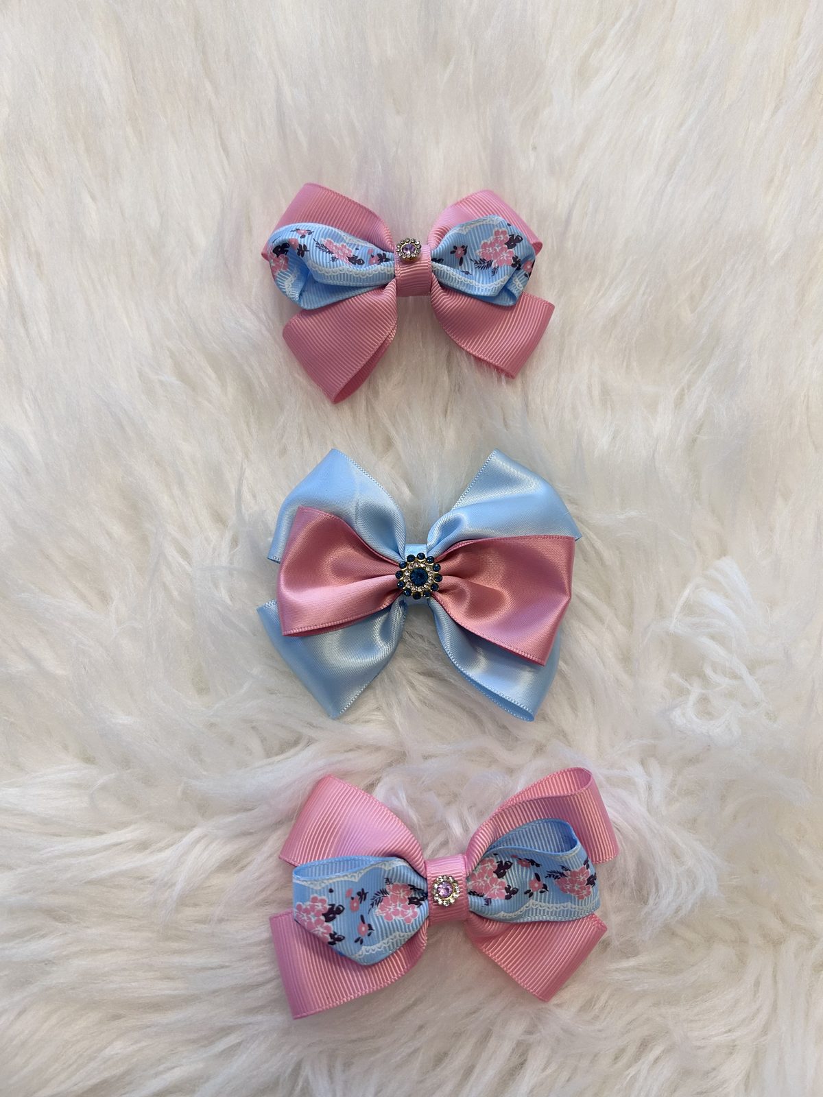 Pastel pink and blue bows