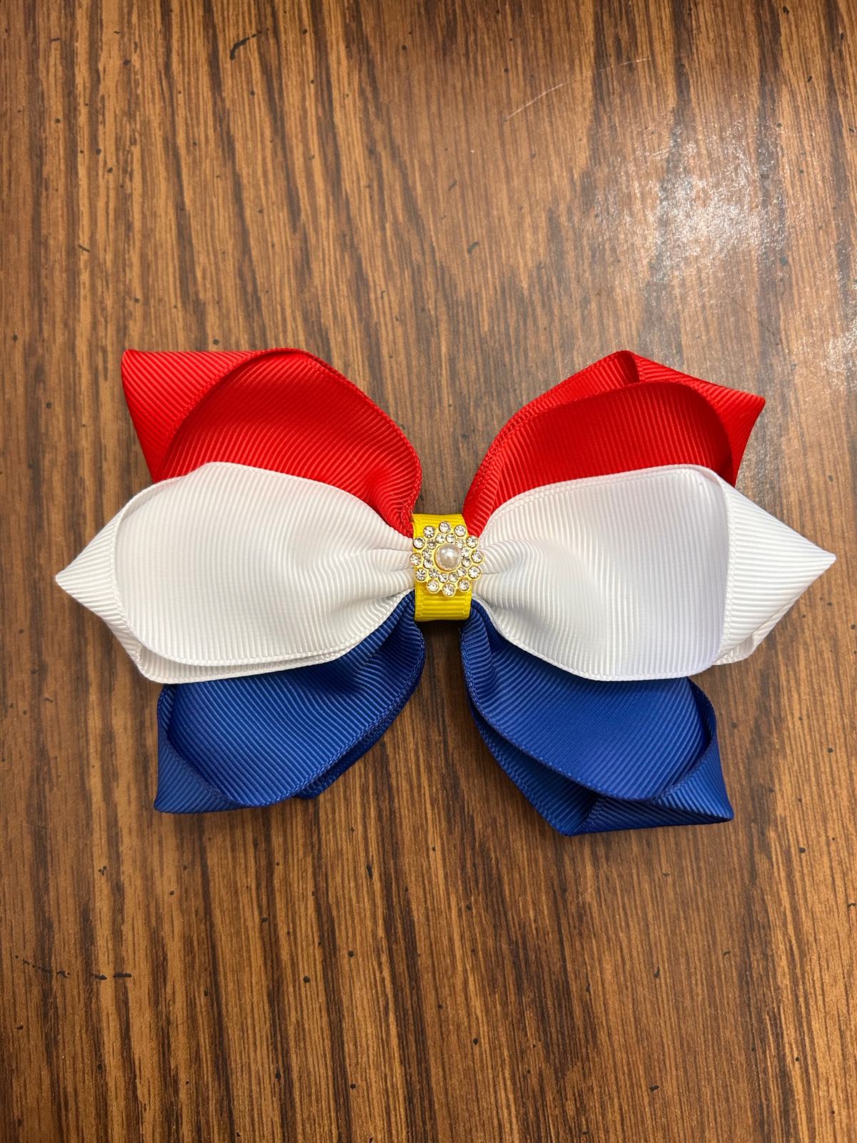 Red, white and blue bow